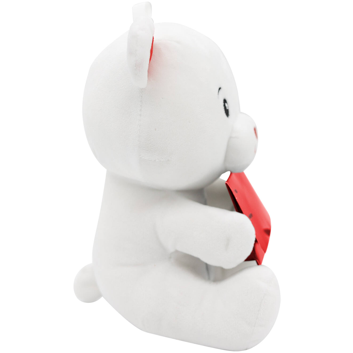 2-in-1 plush toy balloon weight polar bear with loop, 21cm, 170g