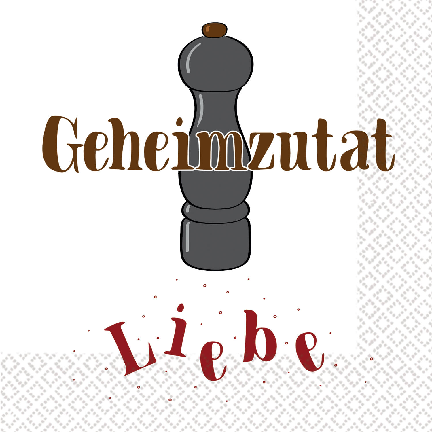 16 napkins "Geheimzutat: Liebe" 33cm x 33cm