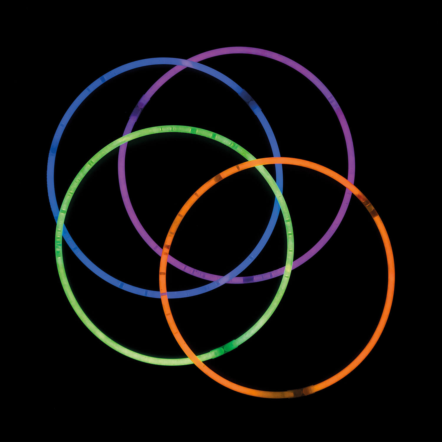 4 Glow Necklaces Assorted Plastic 56 cm