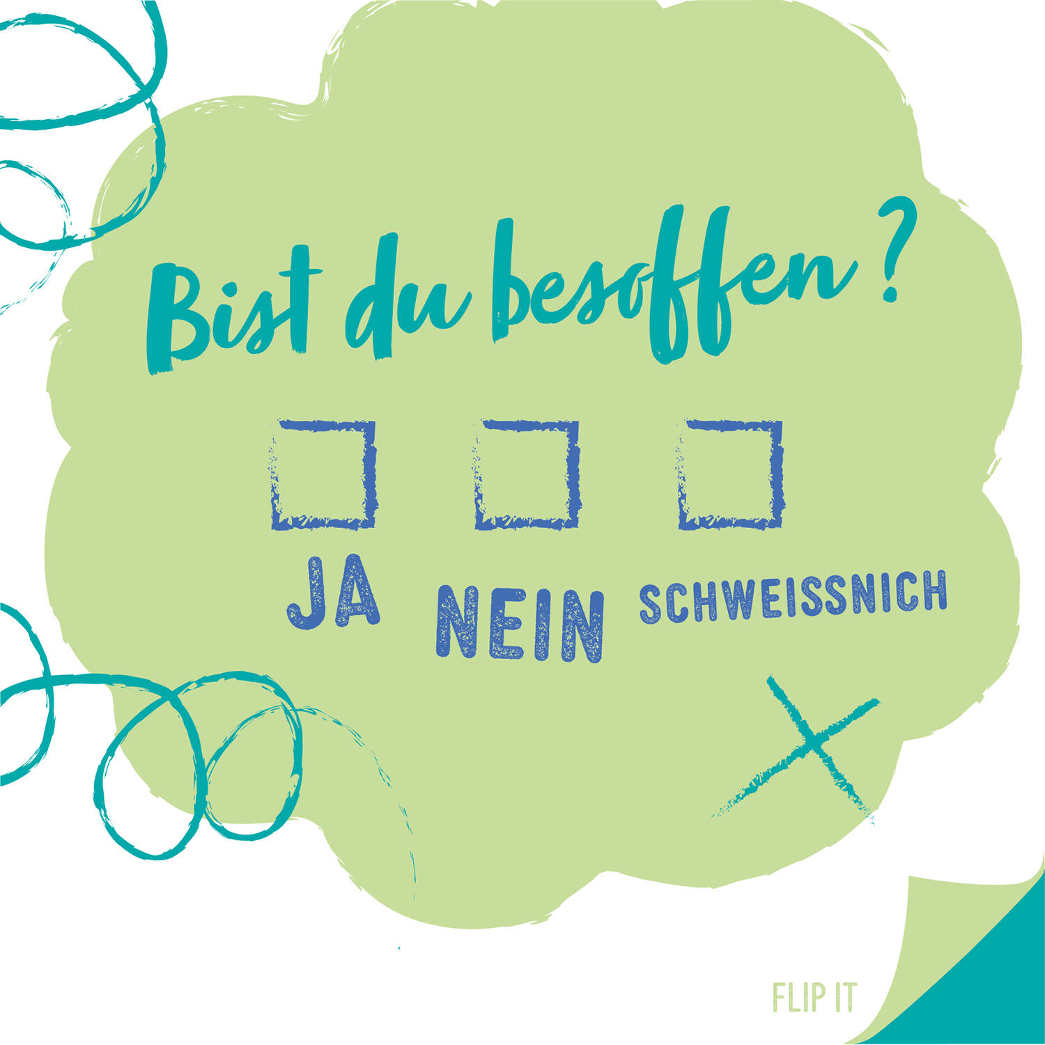 12 Flip napkins "Bierrunde" 33x33cm, double-sided printed