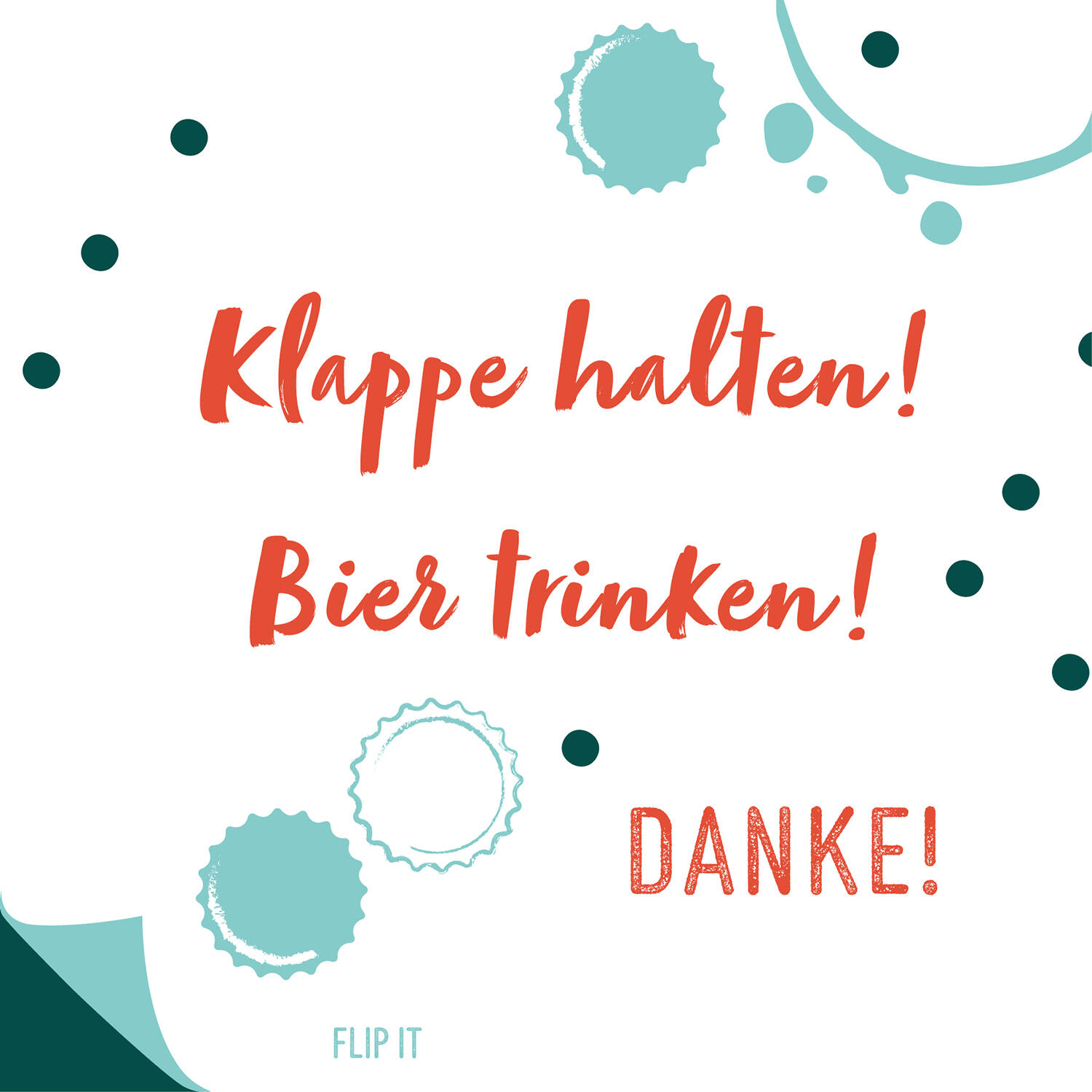 12 Flip napkins "Party Hard" 33x33cm, double-sided printed