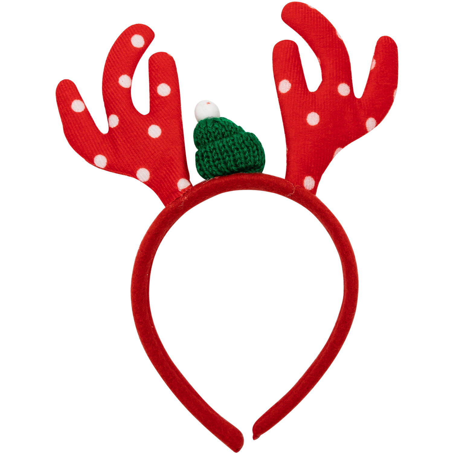 Headband Deer Antler Red with White Dots One Size