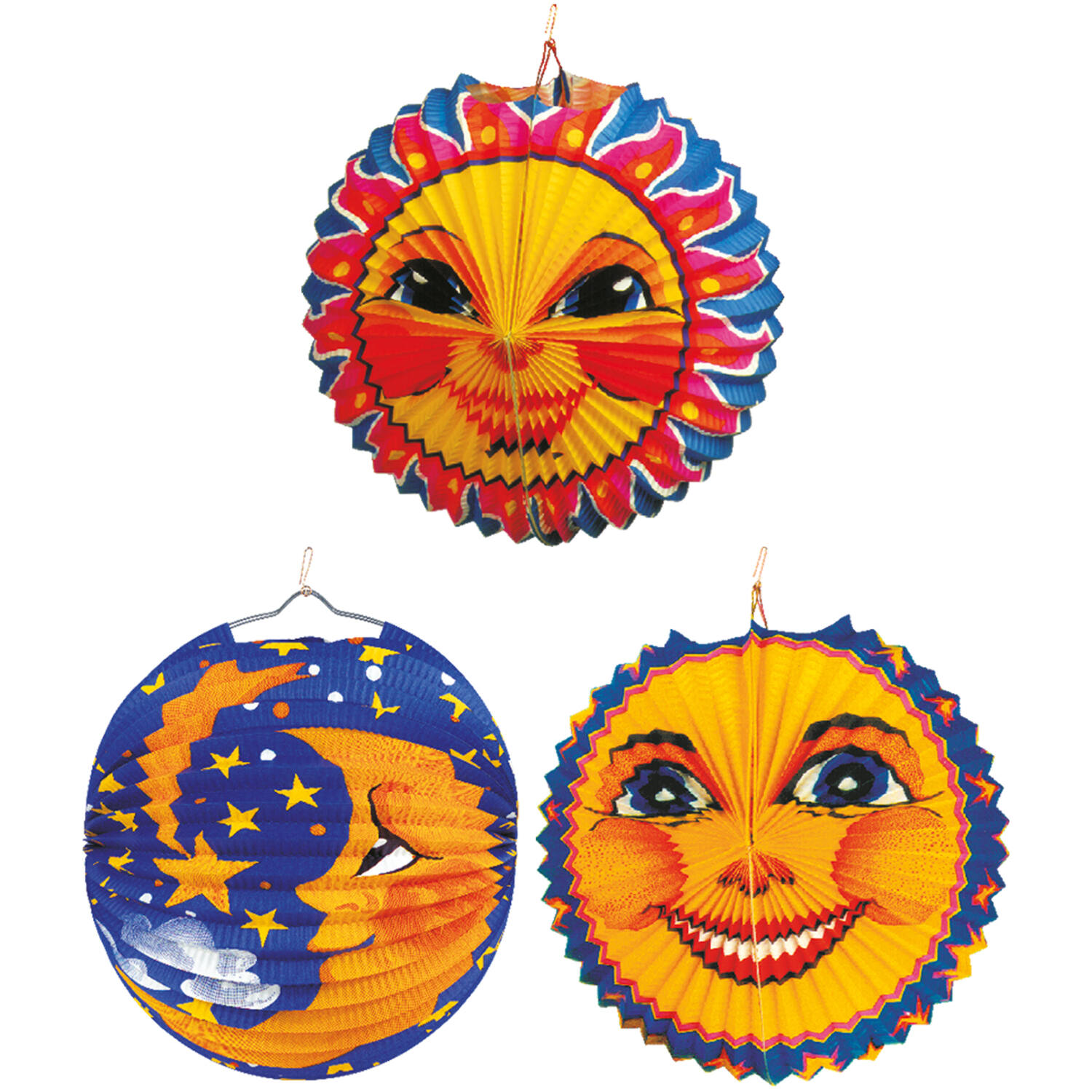 Lantern Sun & Moon Paper Assorted 25 cm