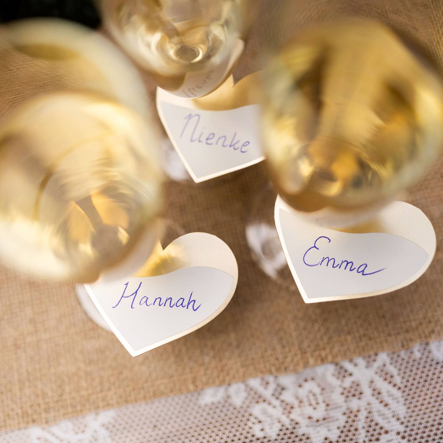 Glass Markers - Wedding - 6 pieces