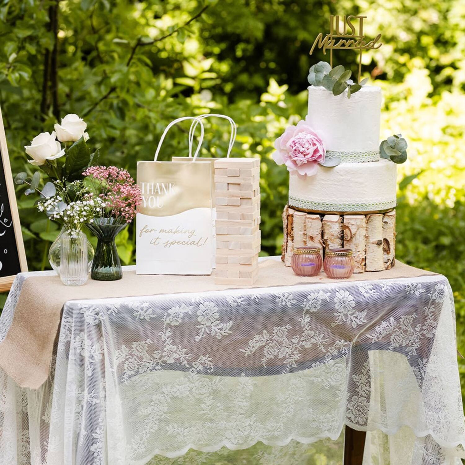Cake Topper - JUST Married - Wedding