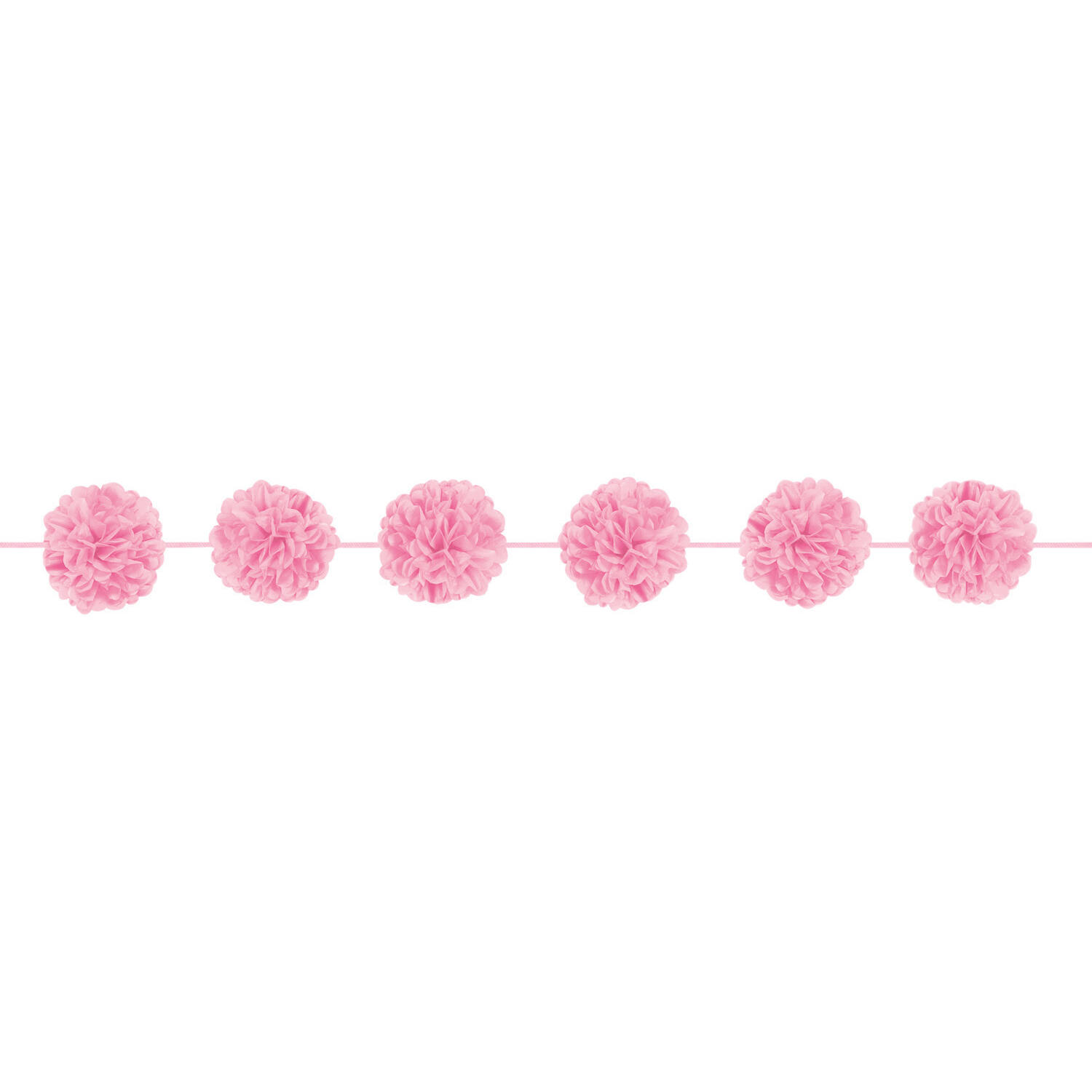 2 Garlands Fluffy Colourful Wedding New Pink Paper 13.9 x 365 cm