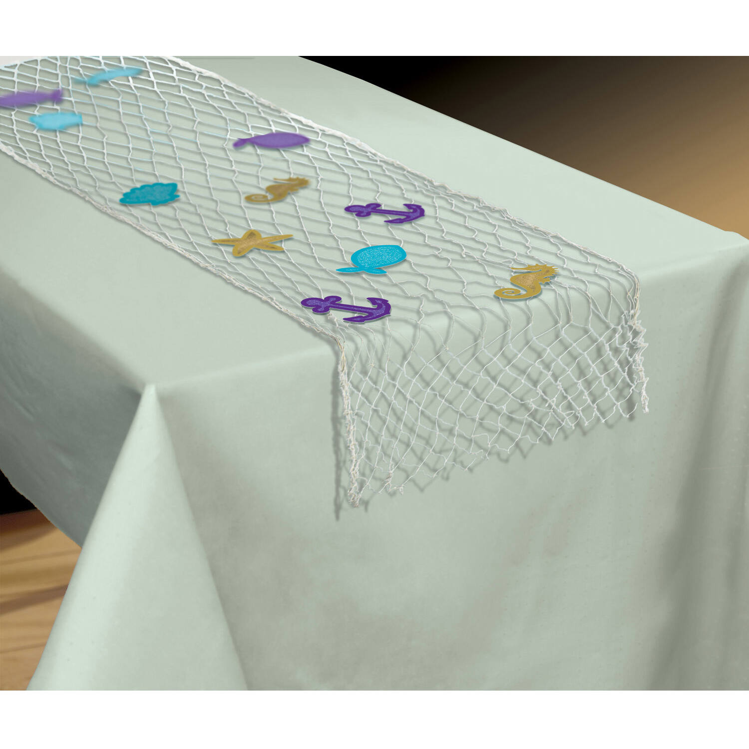 Table Decoration Fishnet Mermaid Wishes Plastic 96 x 192 cm