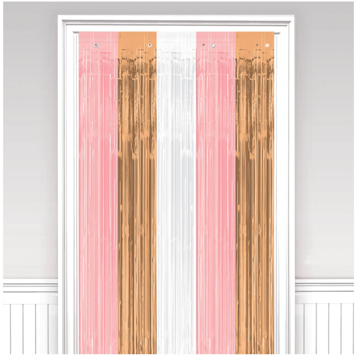 Door Curtain Rose Gold Blush Plastic 243 x 91.4 cm
