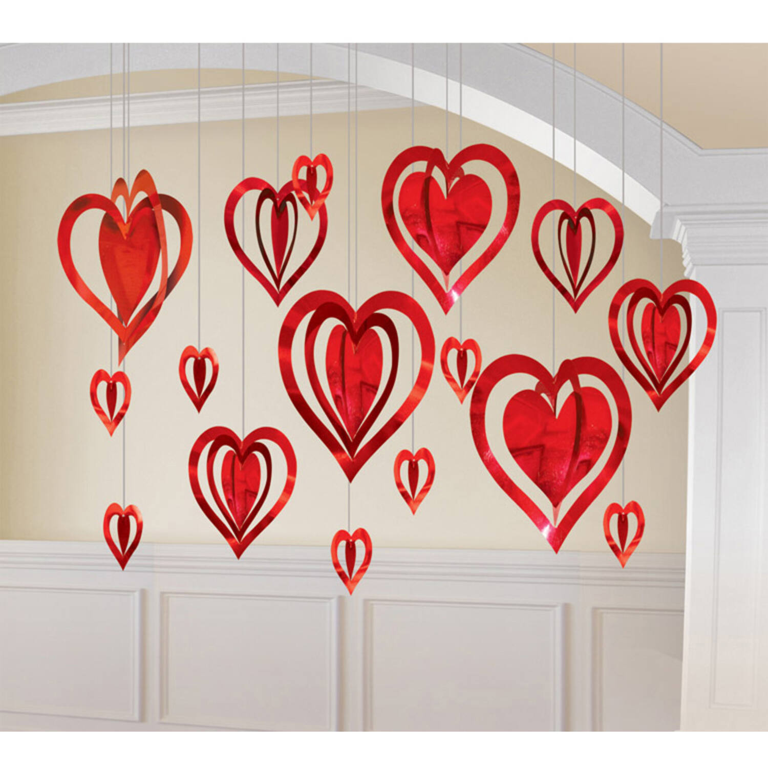 Decoration Kit Hearts 3D Foil 16 Pi