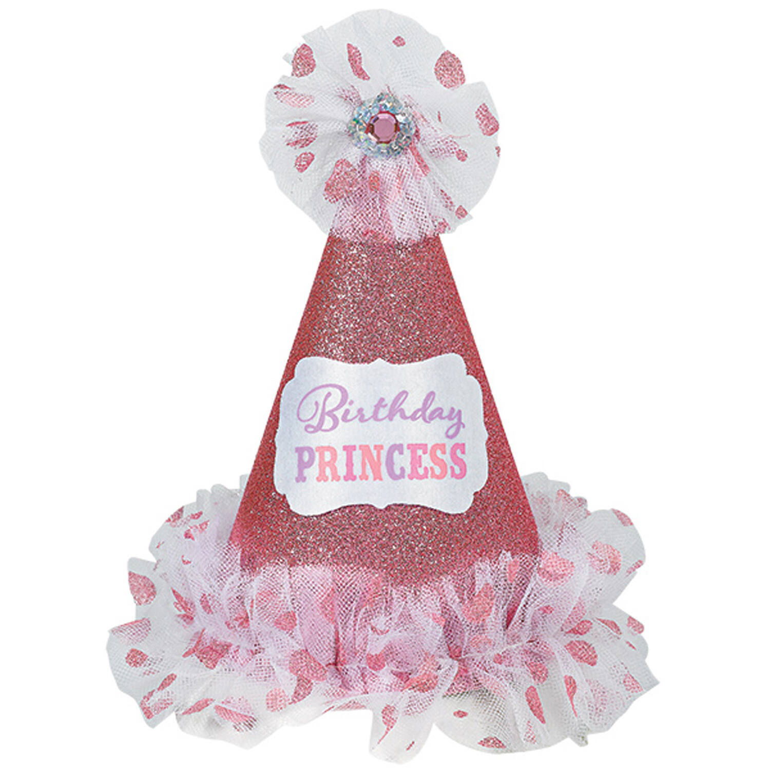 Party Cone Hat Birthday Princess Paper / Fabric Height 22.8 cm