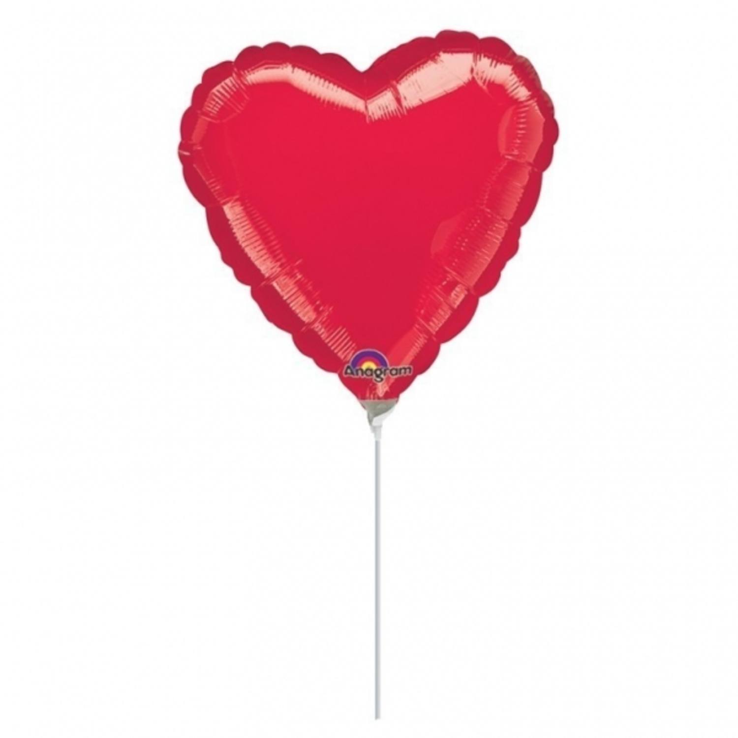 Foil Balloon - Mini Shape - Heart - Red Metallic - 23 cm