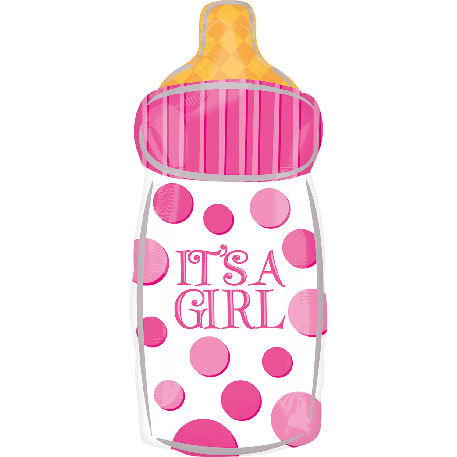 Foil Balloon - Shape - Baby Bottle "IT'S A GIRL" - 25 x 58 cm