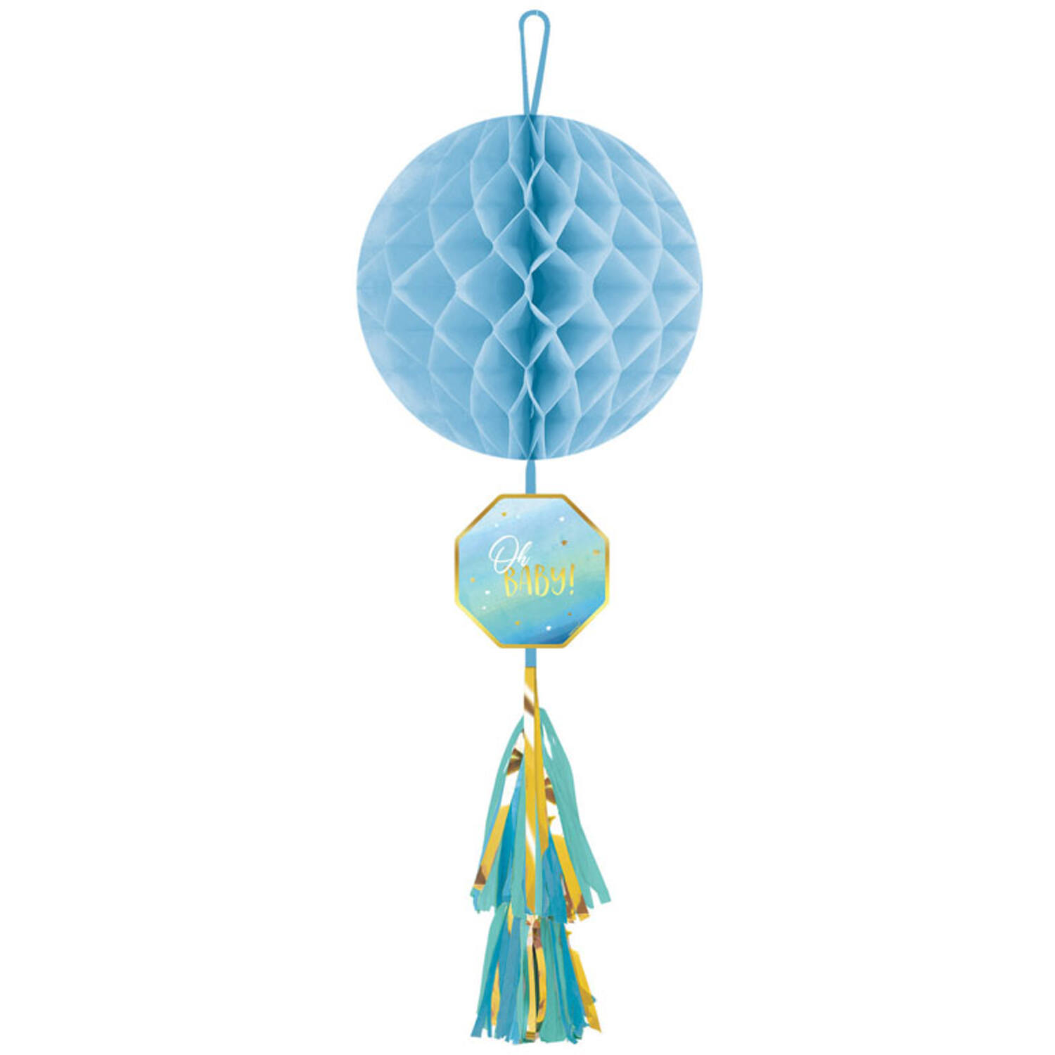 Honeycomb Decoration with Tassel Oh Baby Boy Paper 74.9 cm