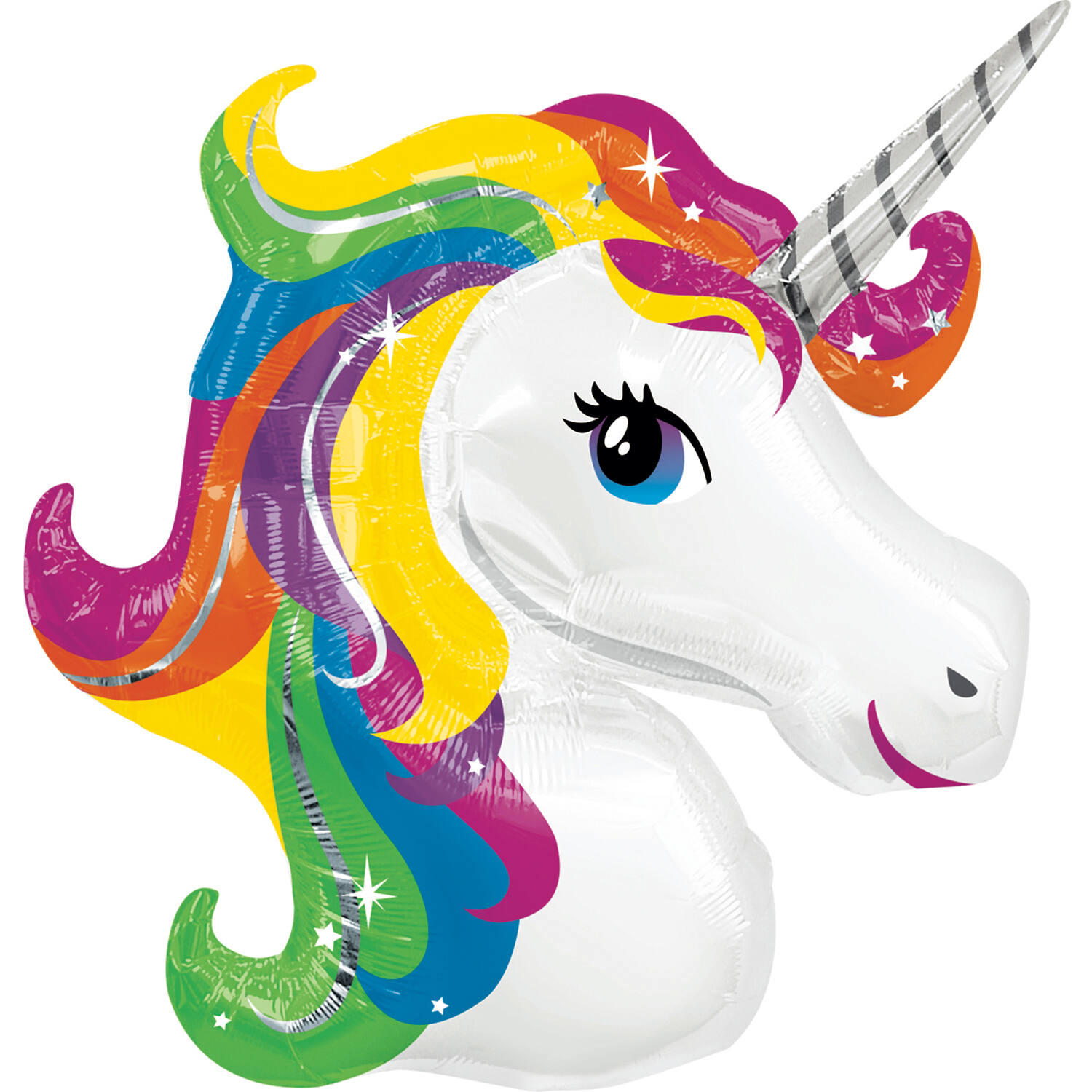 Foil Balloon - Shape - Unicorn - Rainbow - 83 x 73 cm