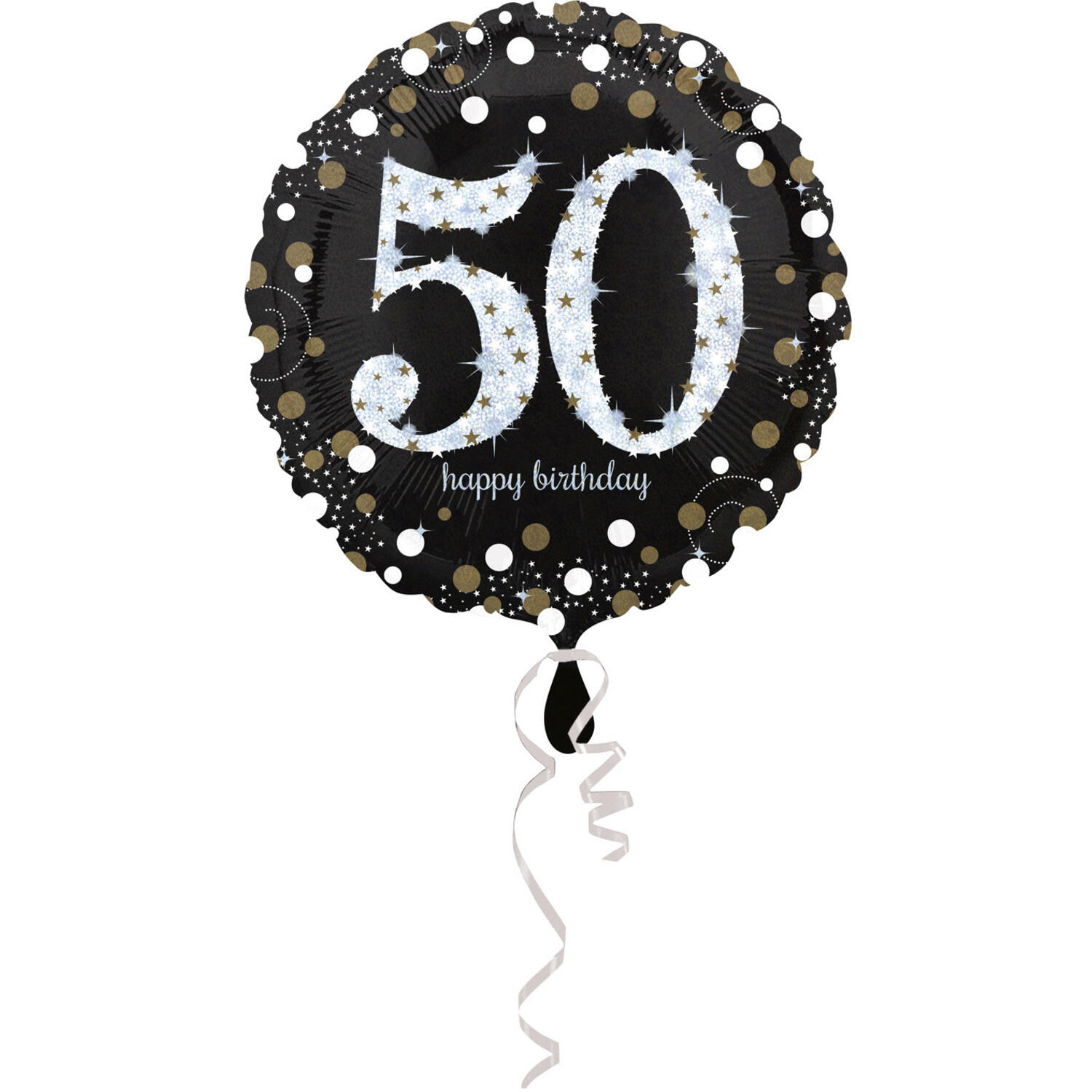 Foil balloon - Holographic Sparkling - "50 Happy Birthday" - 45 cm