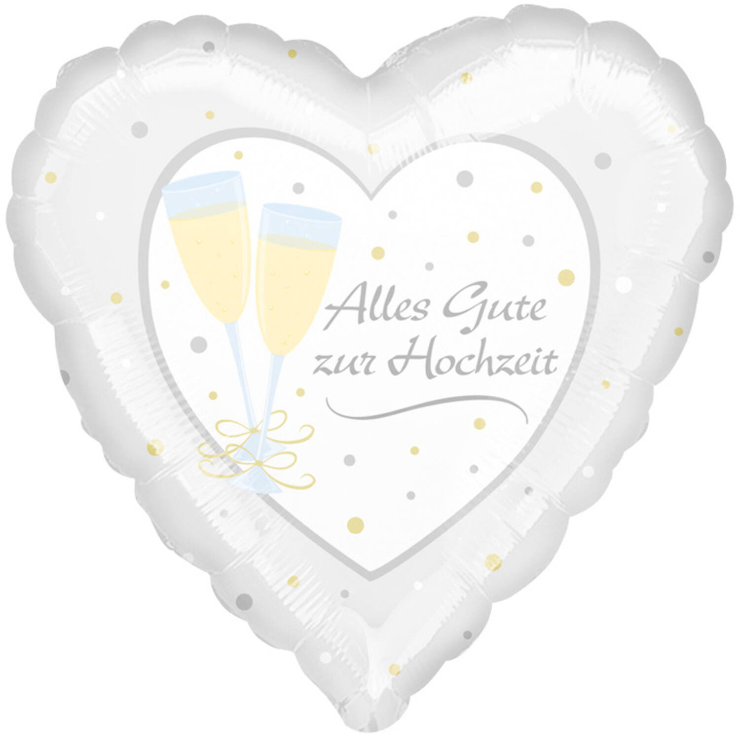 Foil Balloon - Shape - Heart - "Alles Gute zur Hochzeit" - 45 cm