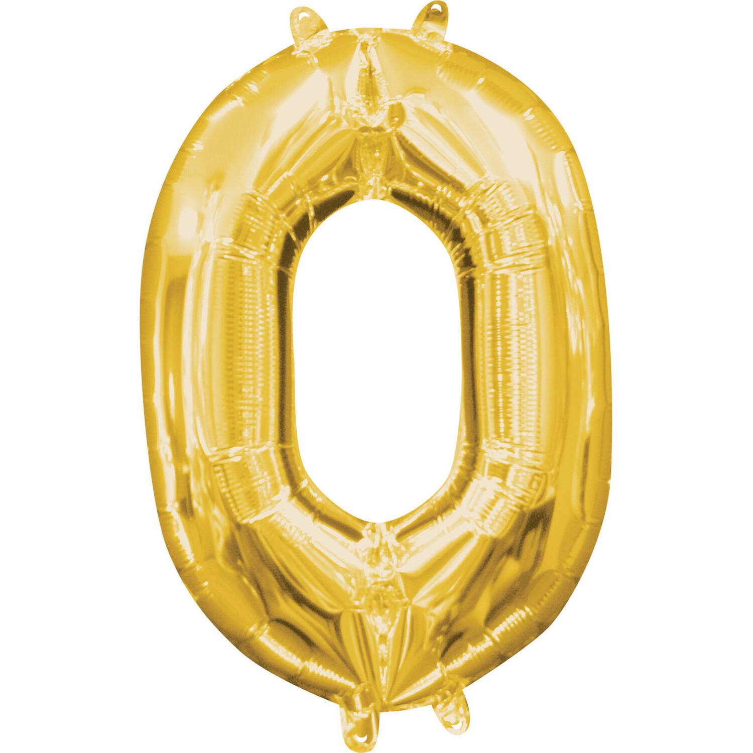 MiniShape Number 0 Gold Foil Balloo