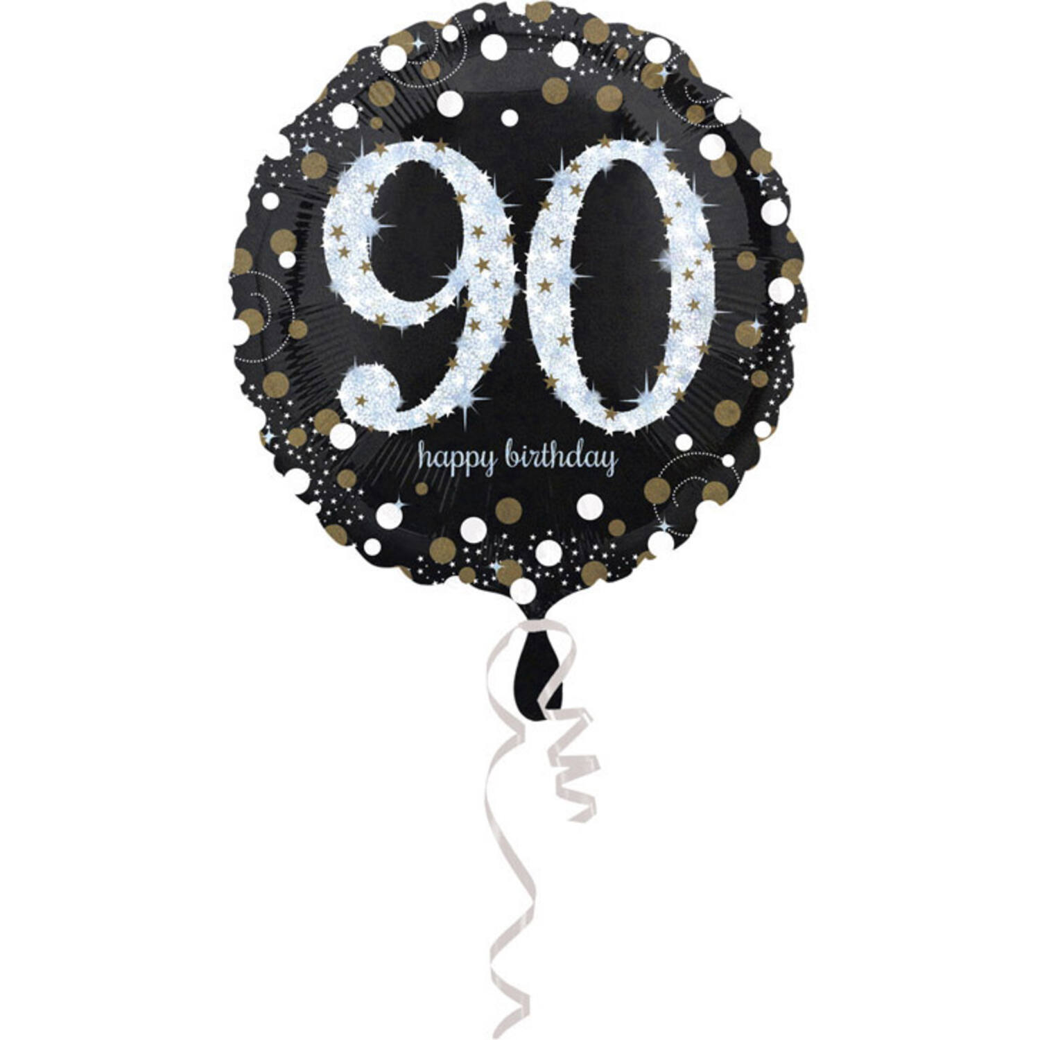 Foil Balloon – Holographic Sparkling – “90 happy birthday” – 45 cm