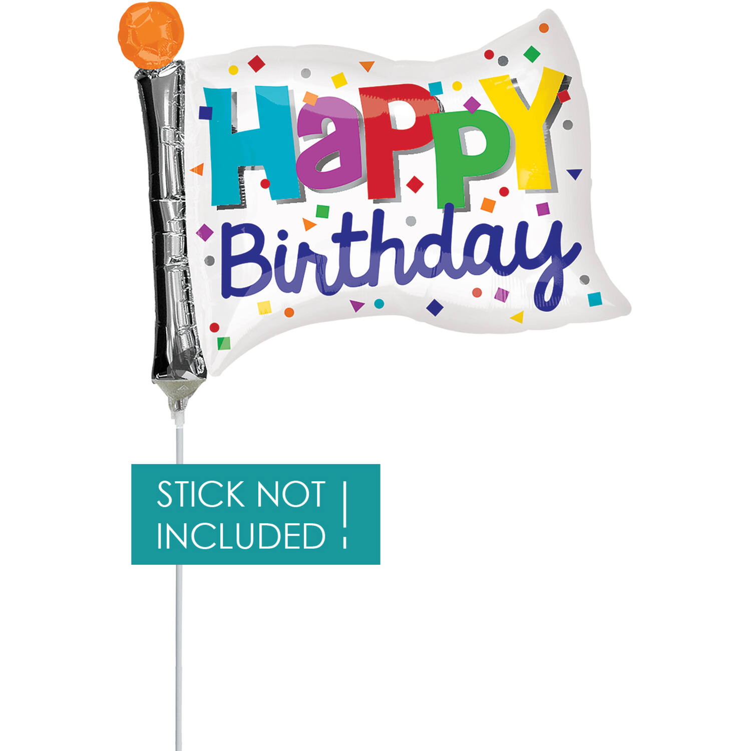 Foil Balloon – Mini Shape – Flag – “Happy Birthday” – 25 x 20 cm