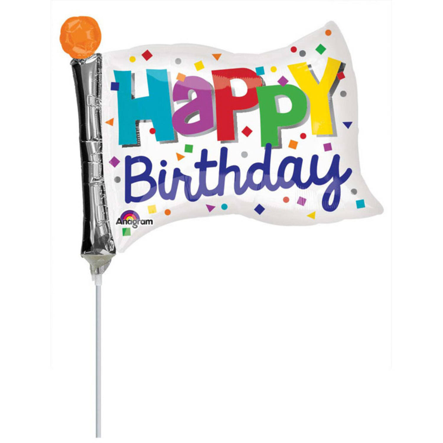 Foil Balloon – Mini Shape – Flag – “Happy Birthday” – 25 x 20 cm