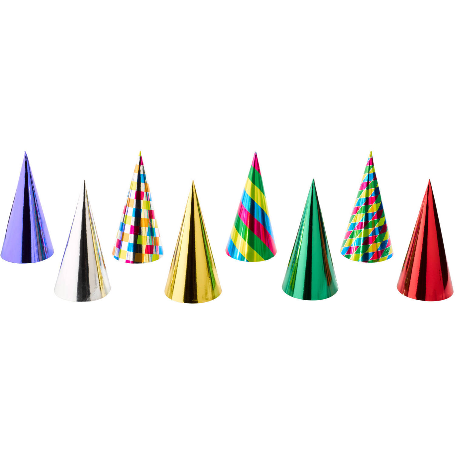 Party Cone Hats Single-Coloured Assorted Paper Height 23.5 c