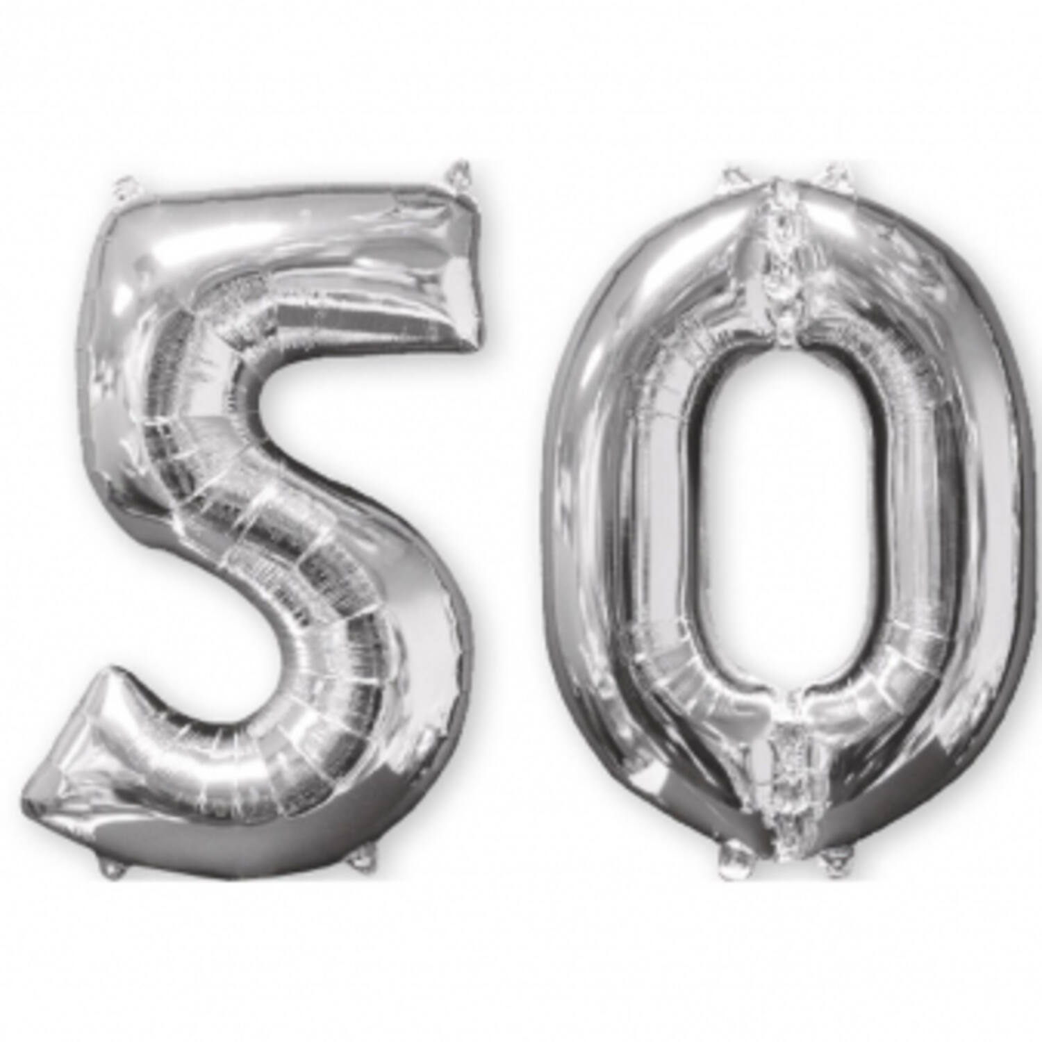 Foil Balloon - Number Duo - "50" - Silver - 66 cm