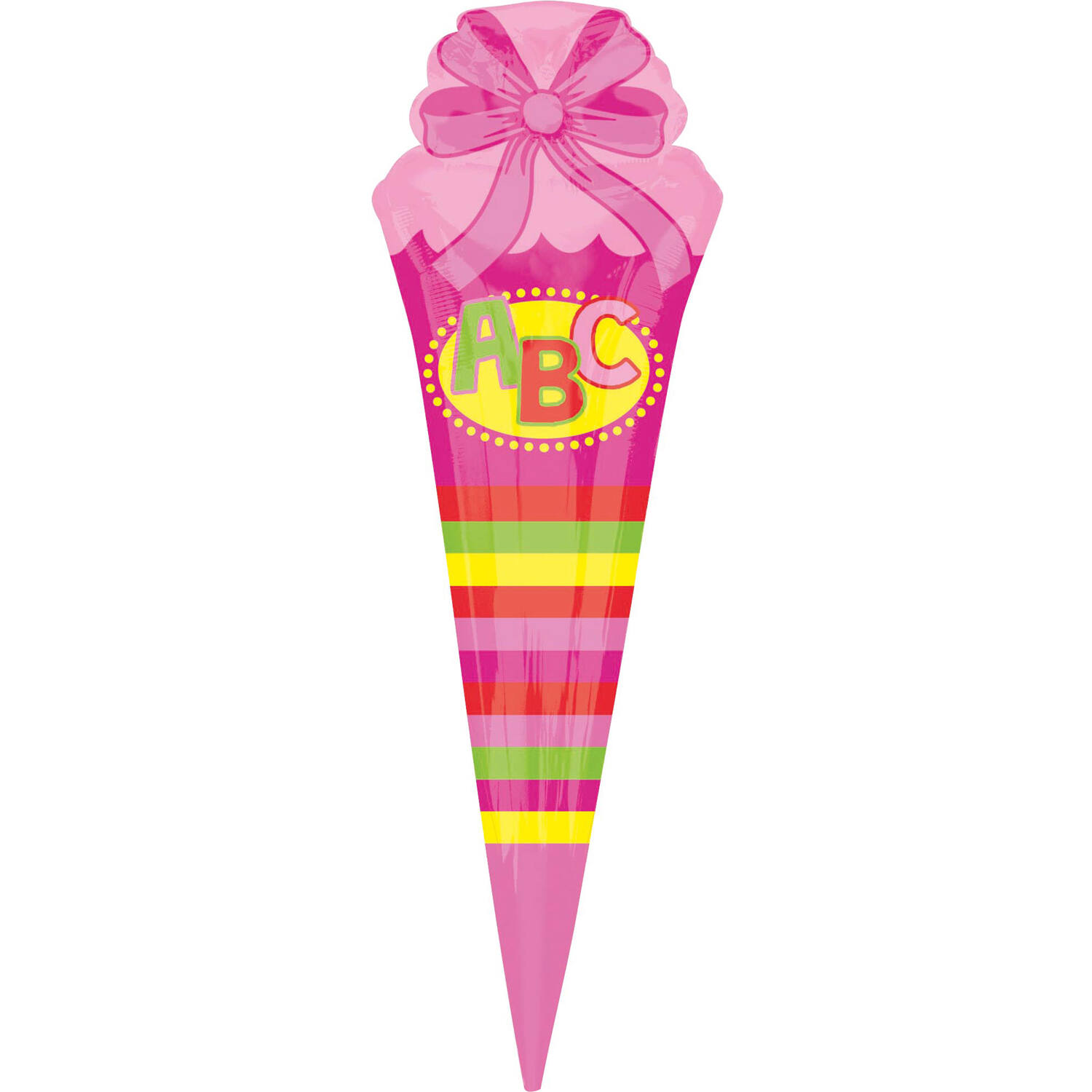 Foil Balloon - Shape - School Cone - "ABC" - 25 x 76 cm