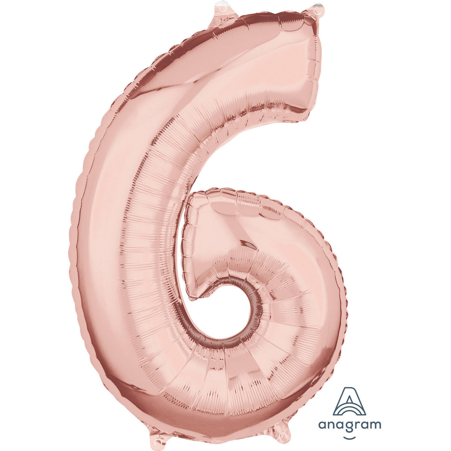 Foil Balloon - Number - 6 - Rose Gold - 43 x 66 cm