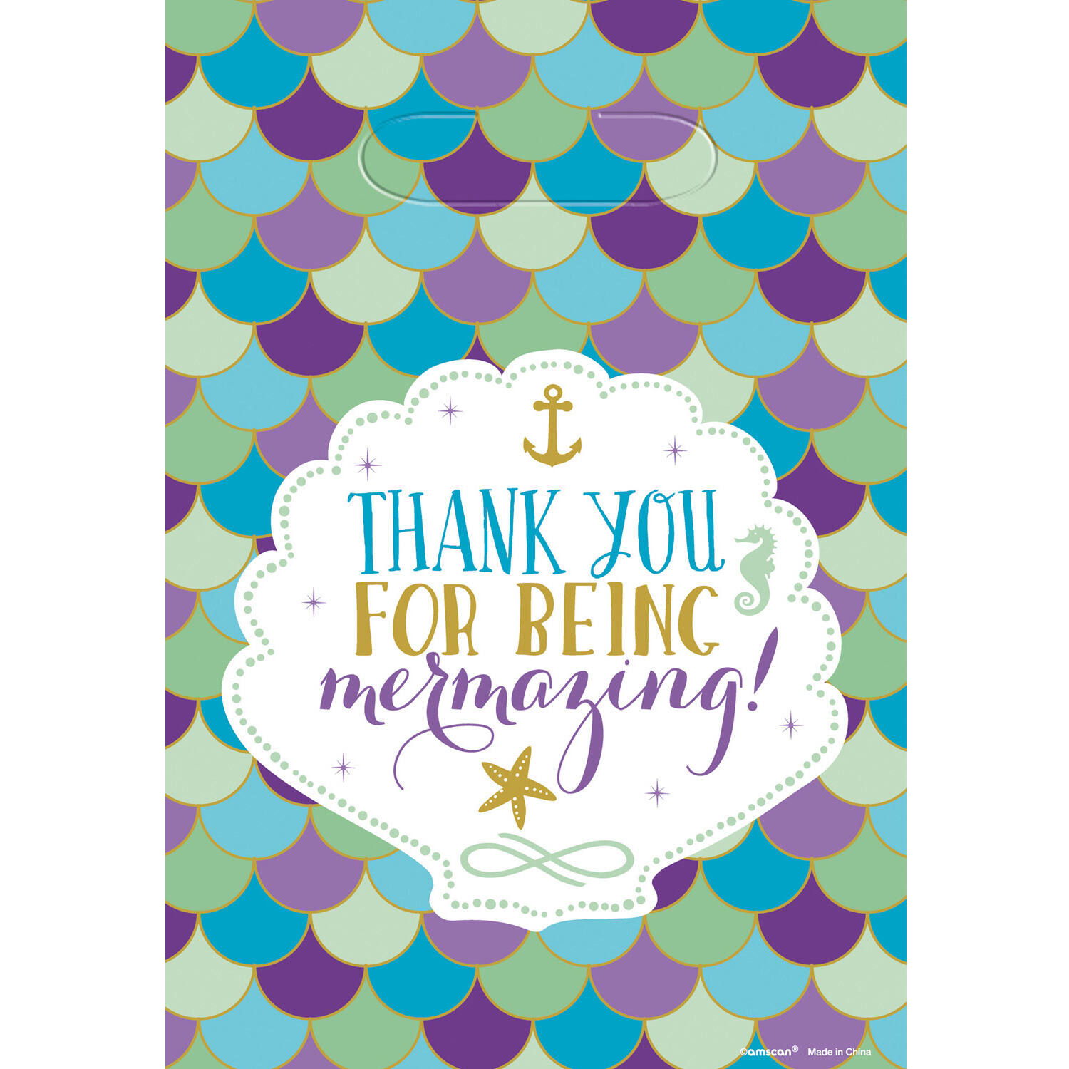 8 Party Bags Mermaid Wishes Plastik 23.9 x 16.5 cm