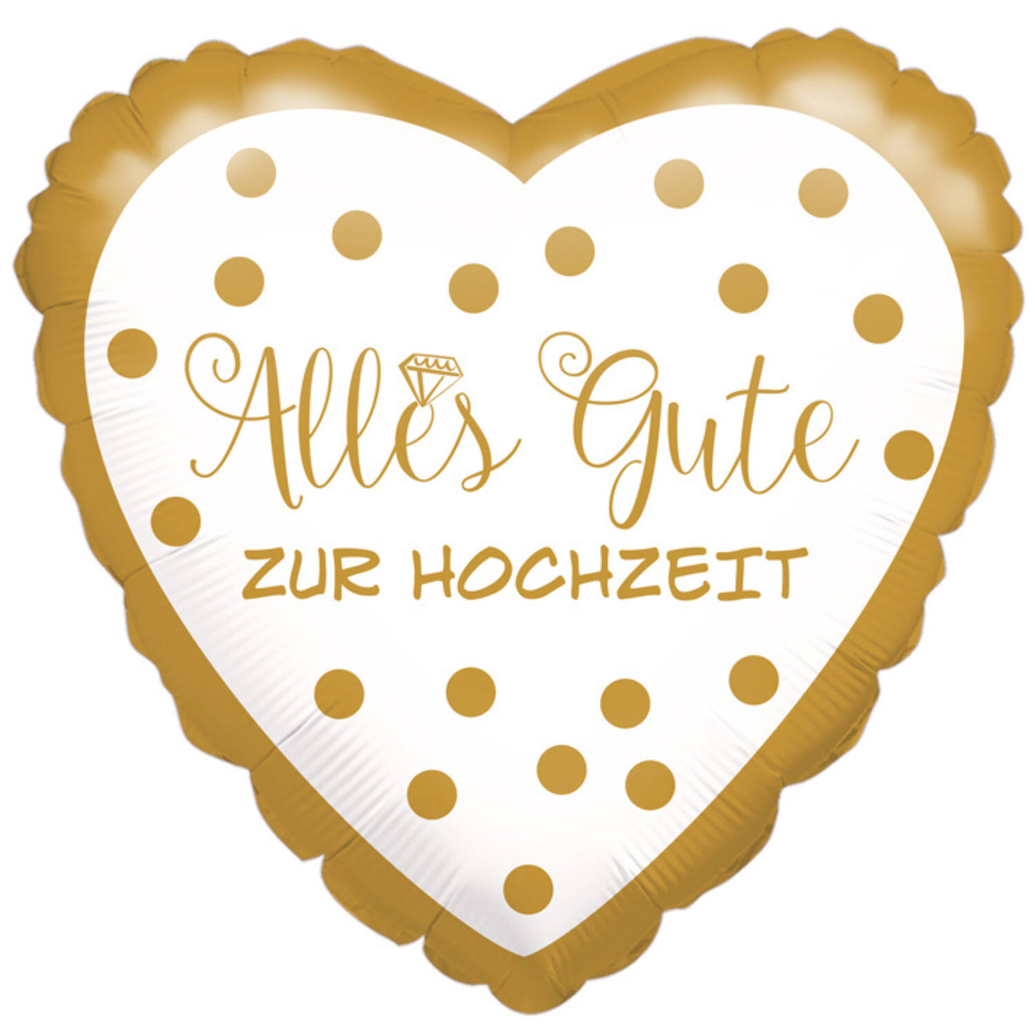 Foil Balloon - Shape - Heart - "Alles Gute ZUR HOCHZEIT" - 45 cm