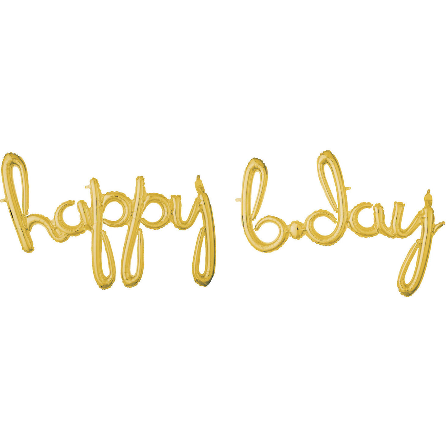 Foil Balloons – Shape – Letters "happy b*day" - Gold