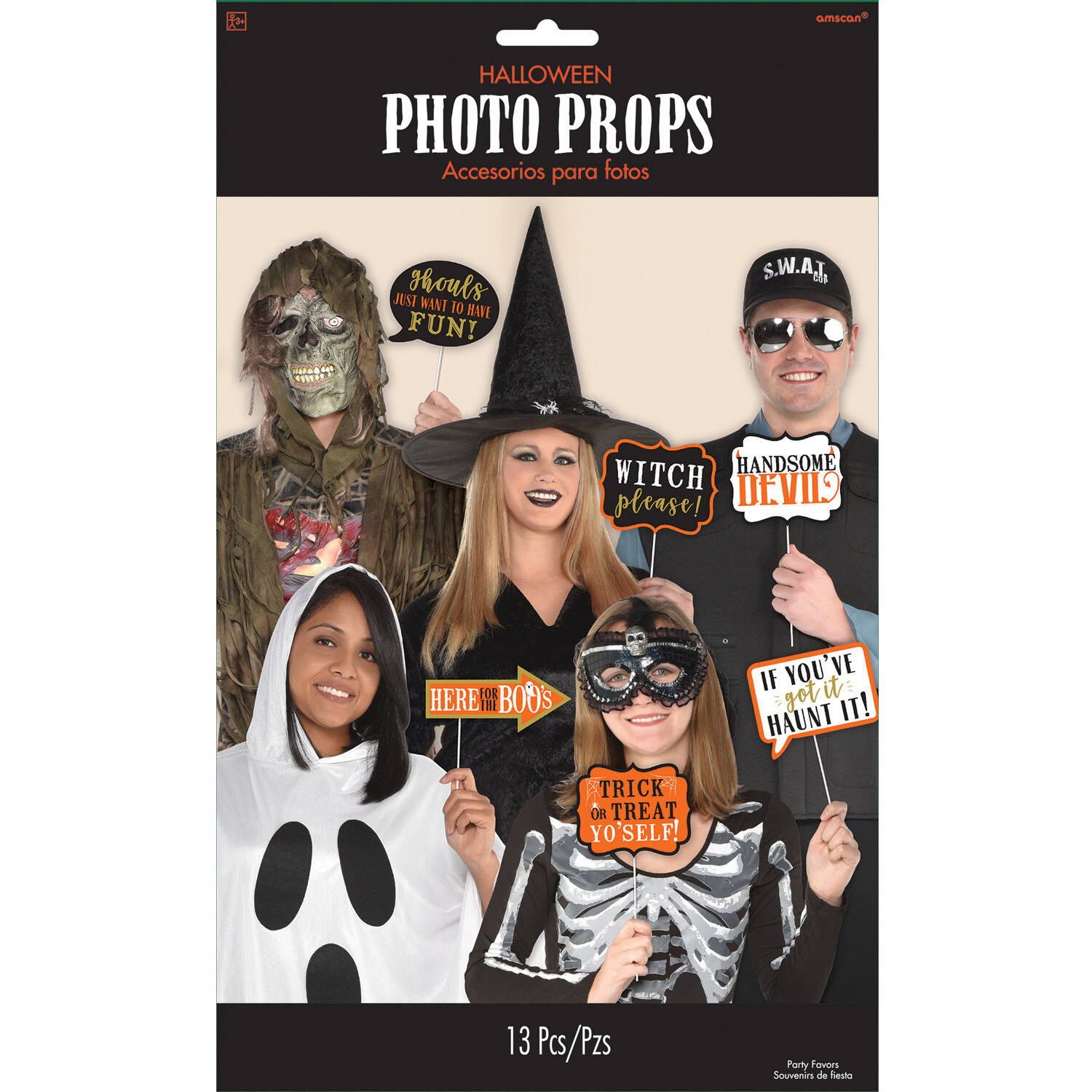 Photo Booth Kit Halloween Words Paper / Plastic 13 Pieces 35.5 x 21.5 cm