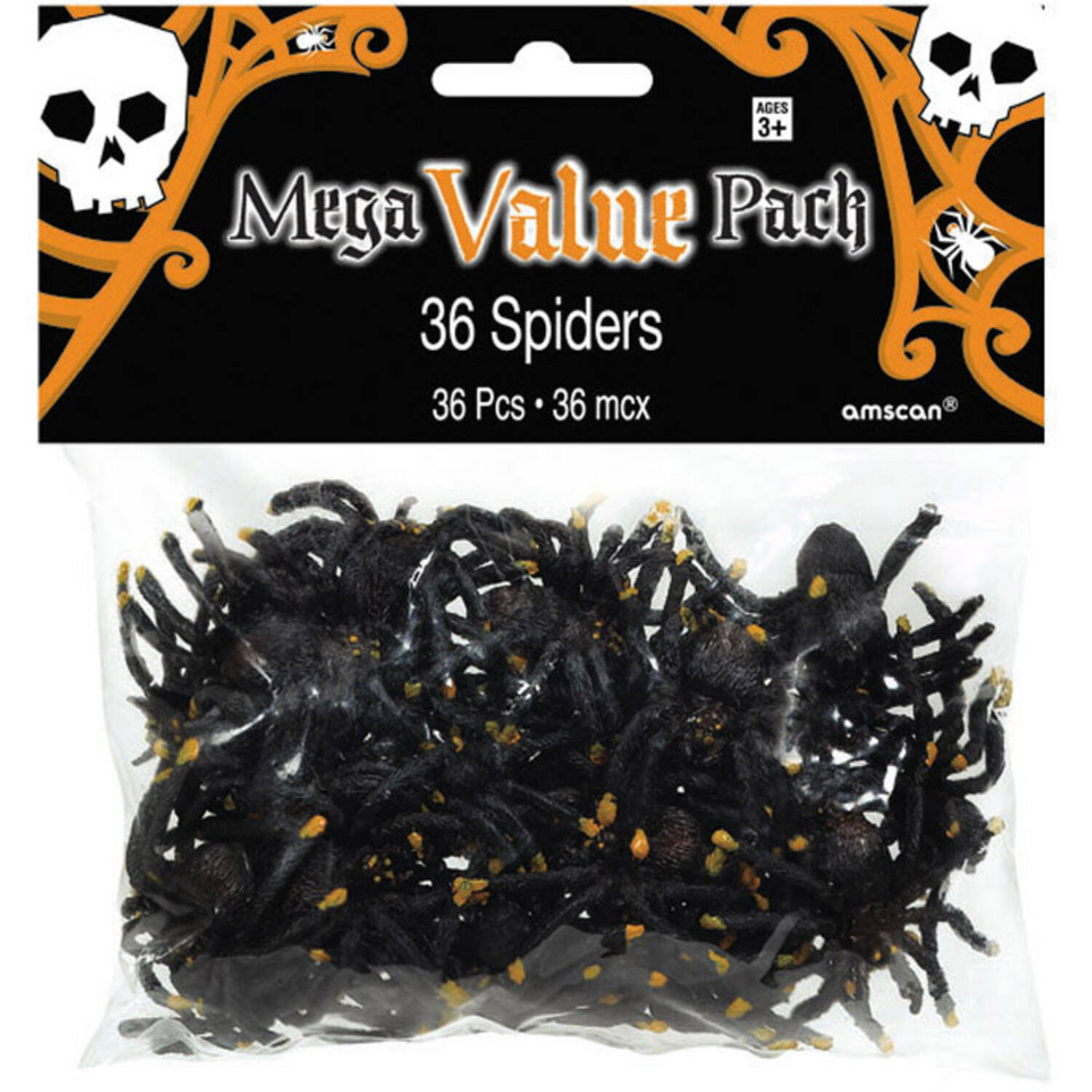 36 Spiders Plastic 5 x 4 cm
