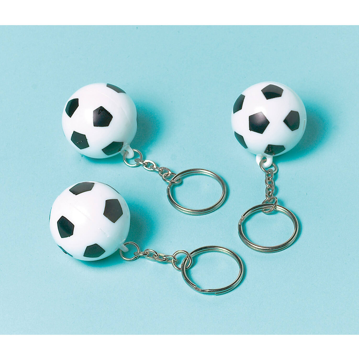 12 Key Chains Championship Soccer Plastic 2.8 x 2.8 cm