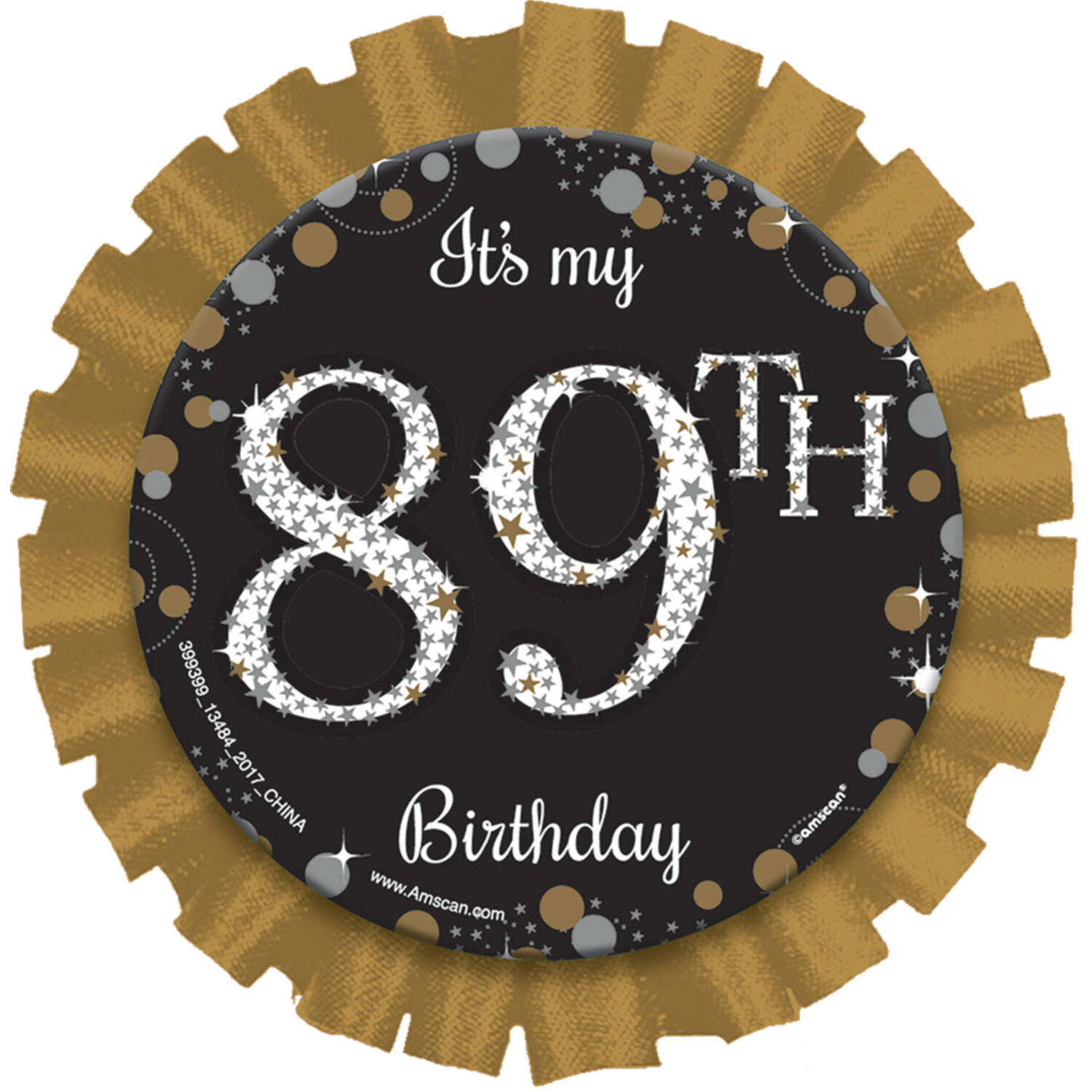 Button Sparkling Celebrations - Gold Personalizable Fabric / Paper 7.6 cm