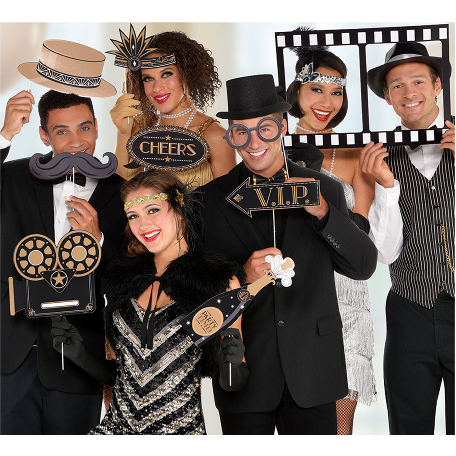 Photo Booth Kit Glitz & Glam Paper / Plastic 12 Pieces 49.5 x 35.5 cm