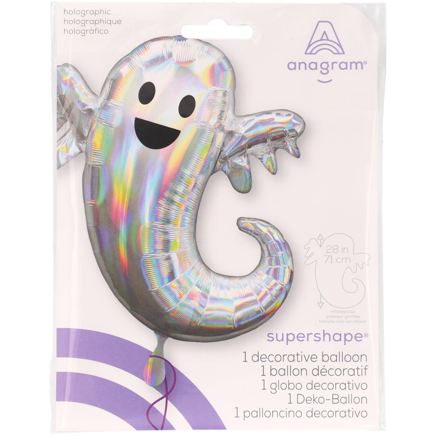 Foil Balloon - Ghost - Holographic Iridescent