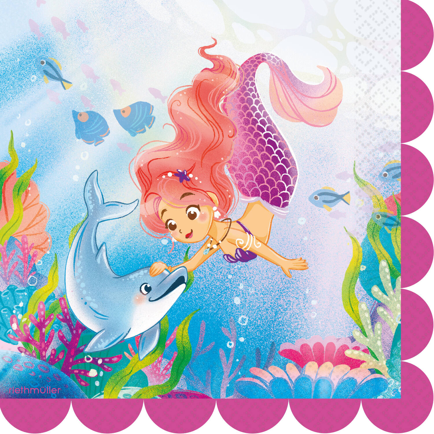 16 Napkins Magical Ocean shaped 33 x 33 cm