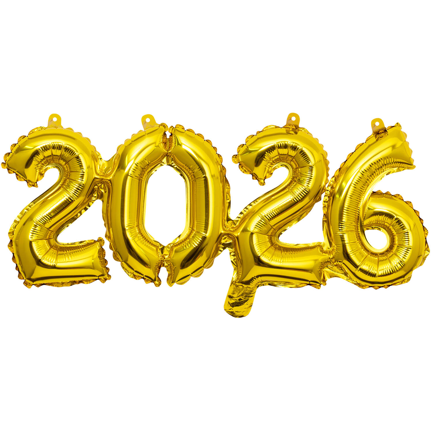 Block Phrase 2026 White Gold Foil Balloon Packaged 60 x 22 c