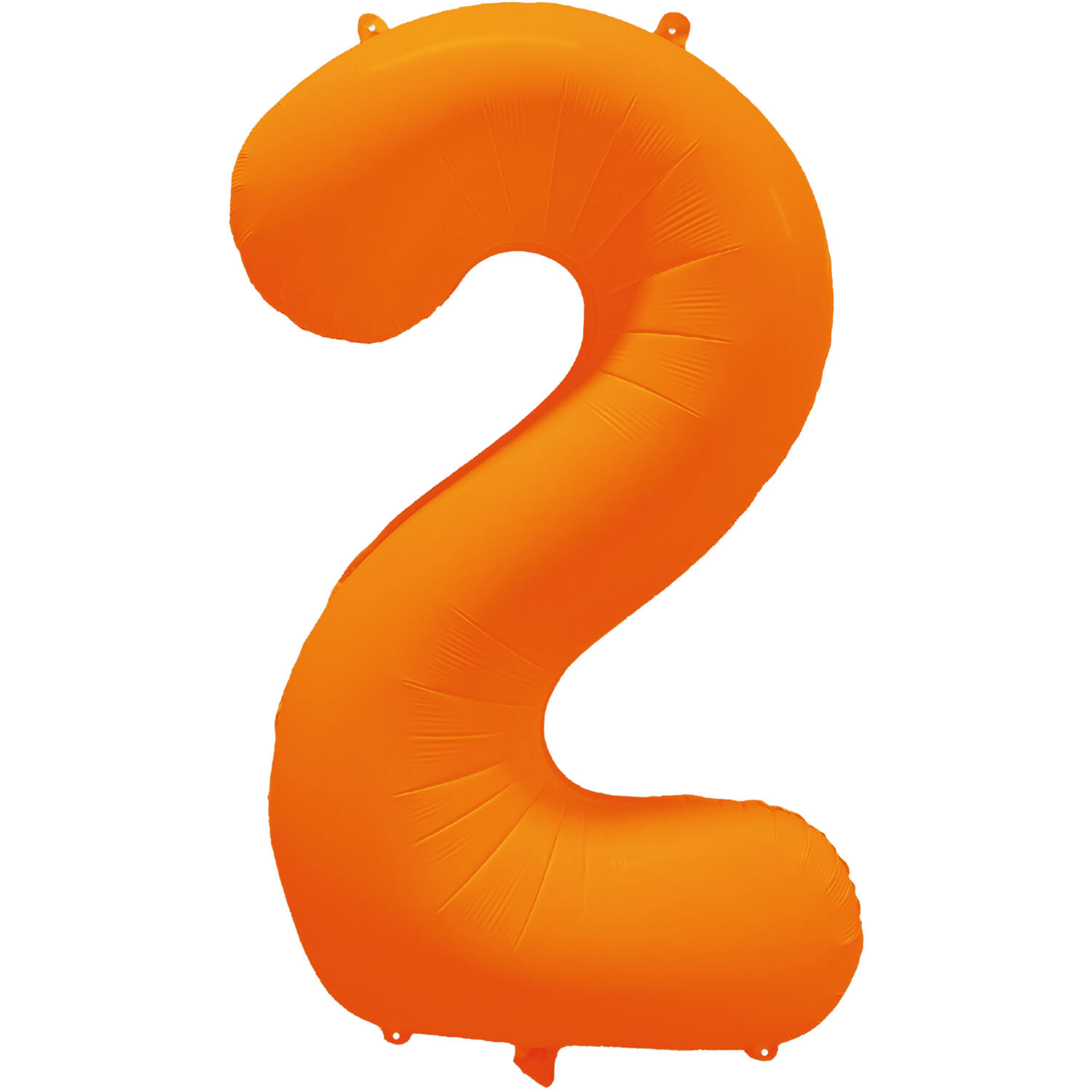 Foil Balloon Number 2 - Neon Orange - 86 cm