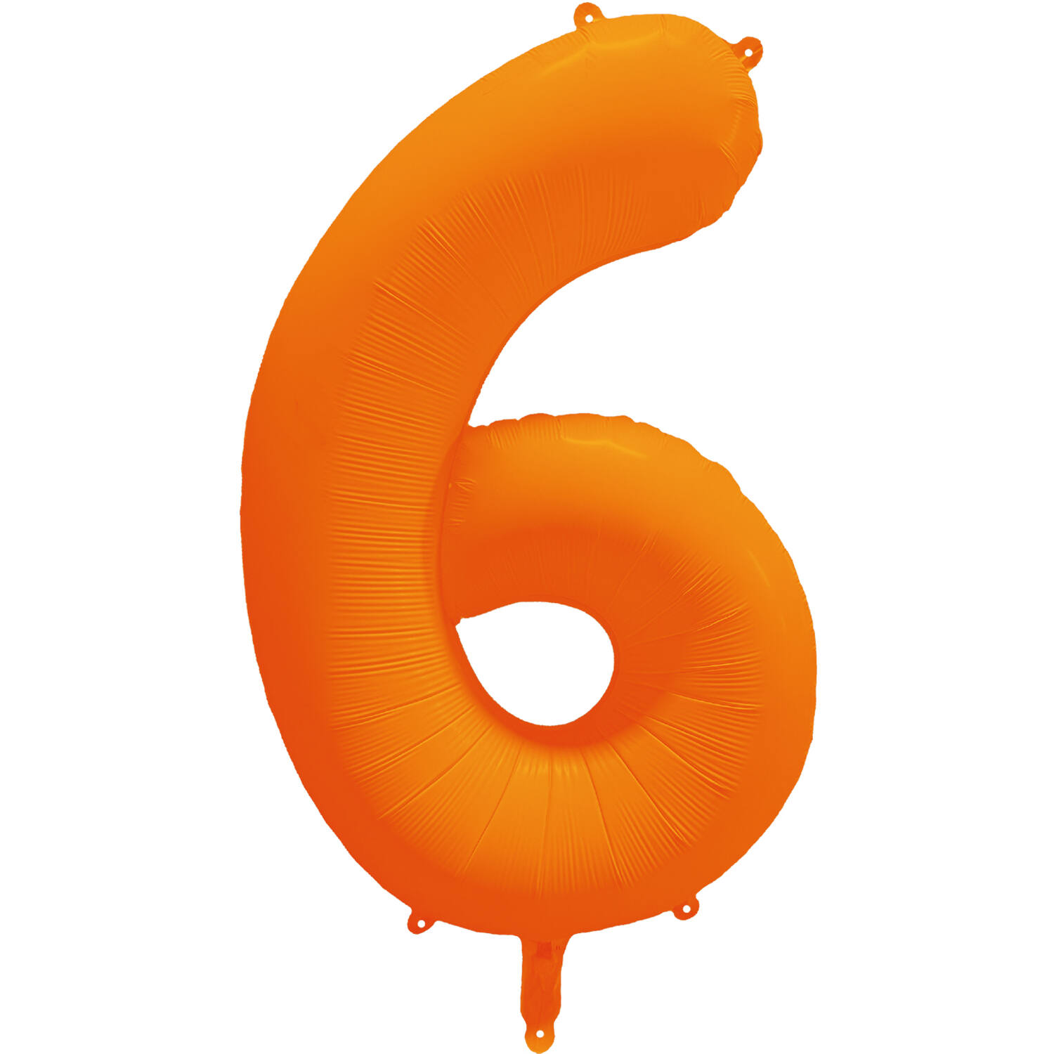 Foil Balloon Number 6 - Neon Orange - 86 cm