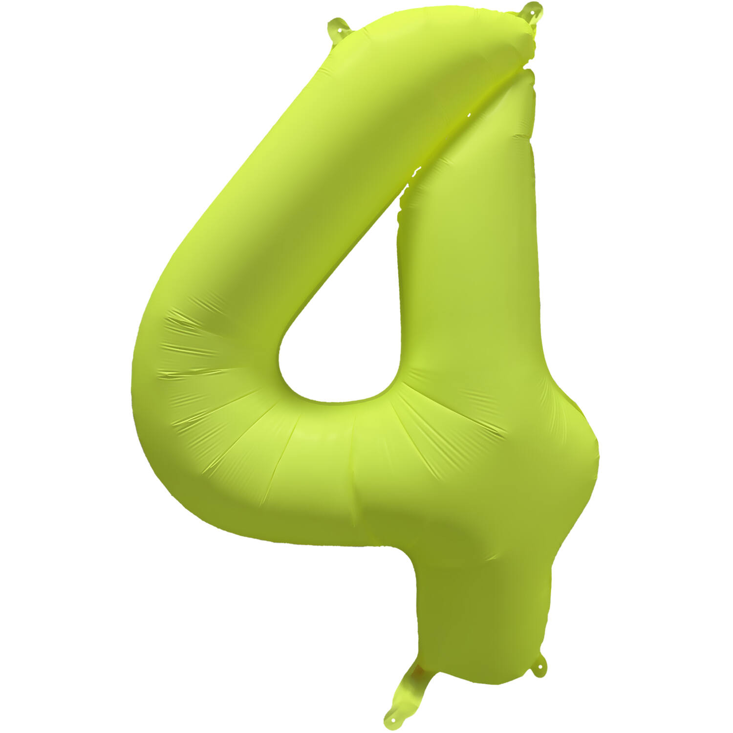 Foil Balloon Number 4 - Neon Yellow - 86 cm