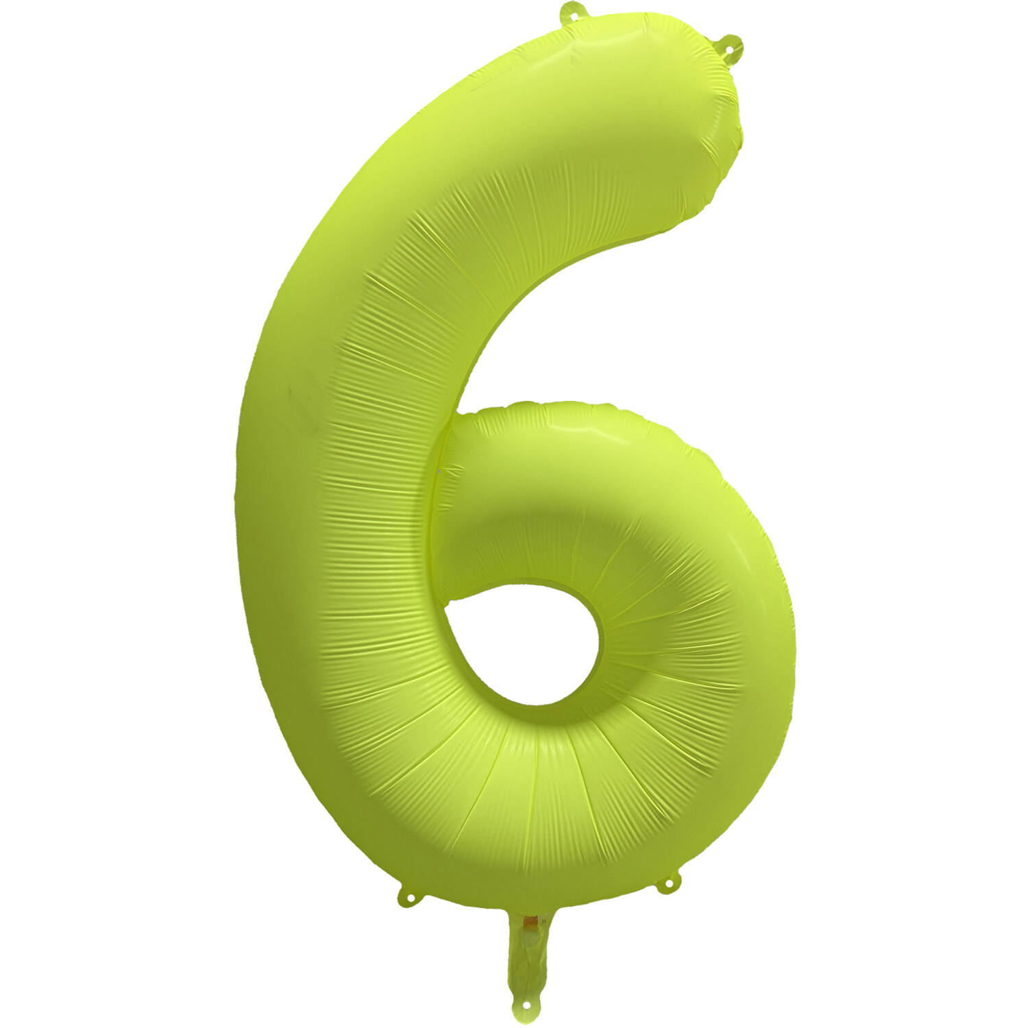 Foil Balloon Number 6 - Neon Yellow - 86 cm