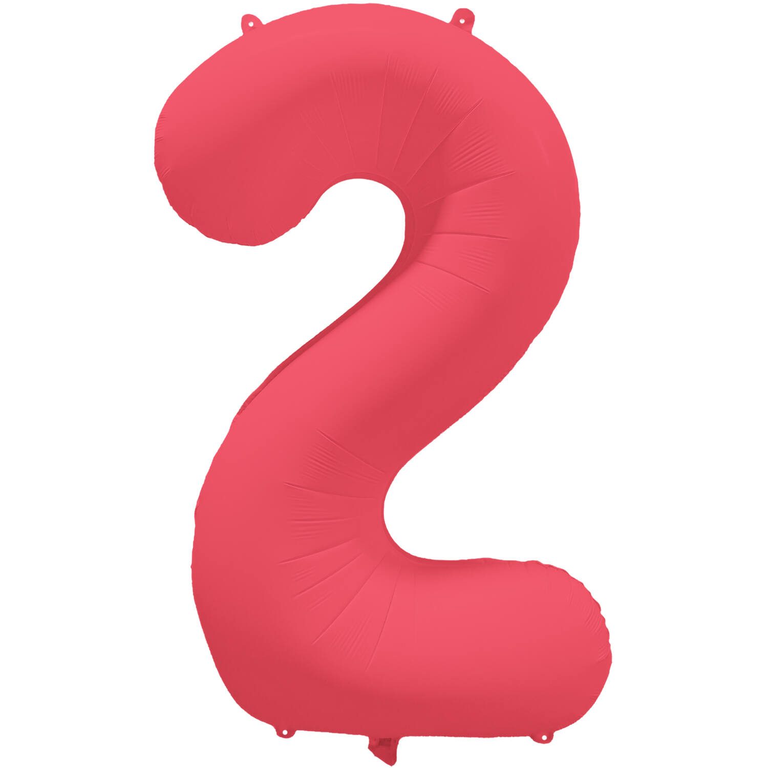 Foil Balloon Number 2 - Neon Red - 86 cm