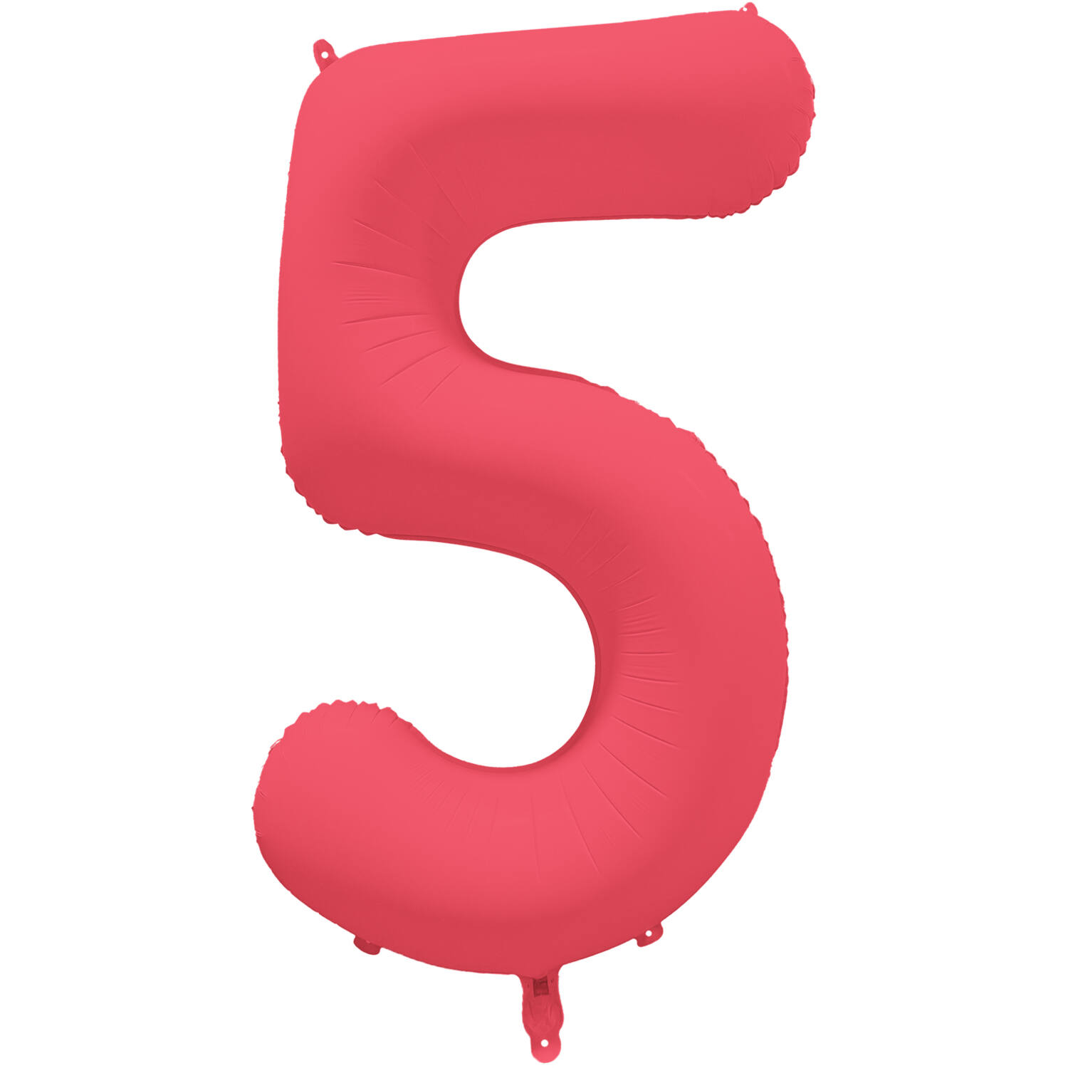 Foil Balloon Number 5 - Neon Red - 86 cm
