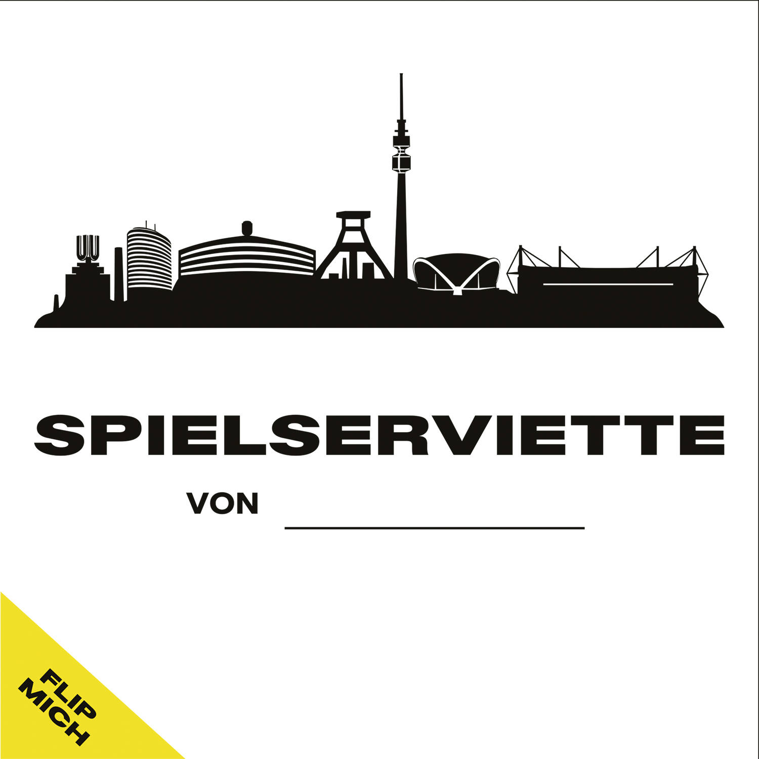 12 Flip Napkins BVB Dortmund Double-Sided Print 33 x 33 cm