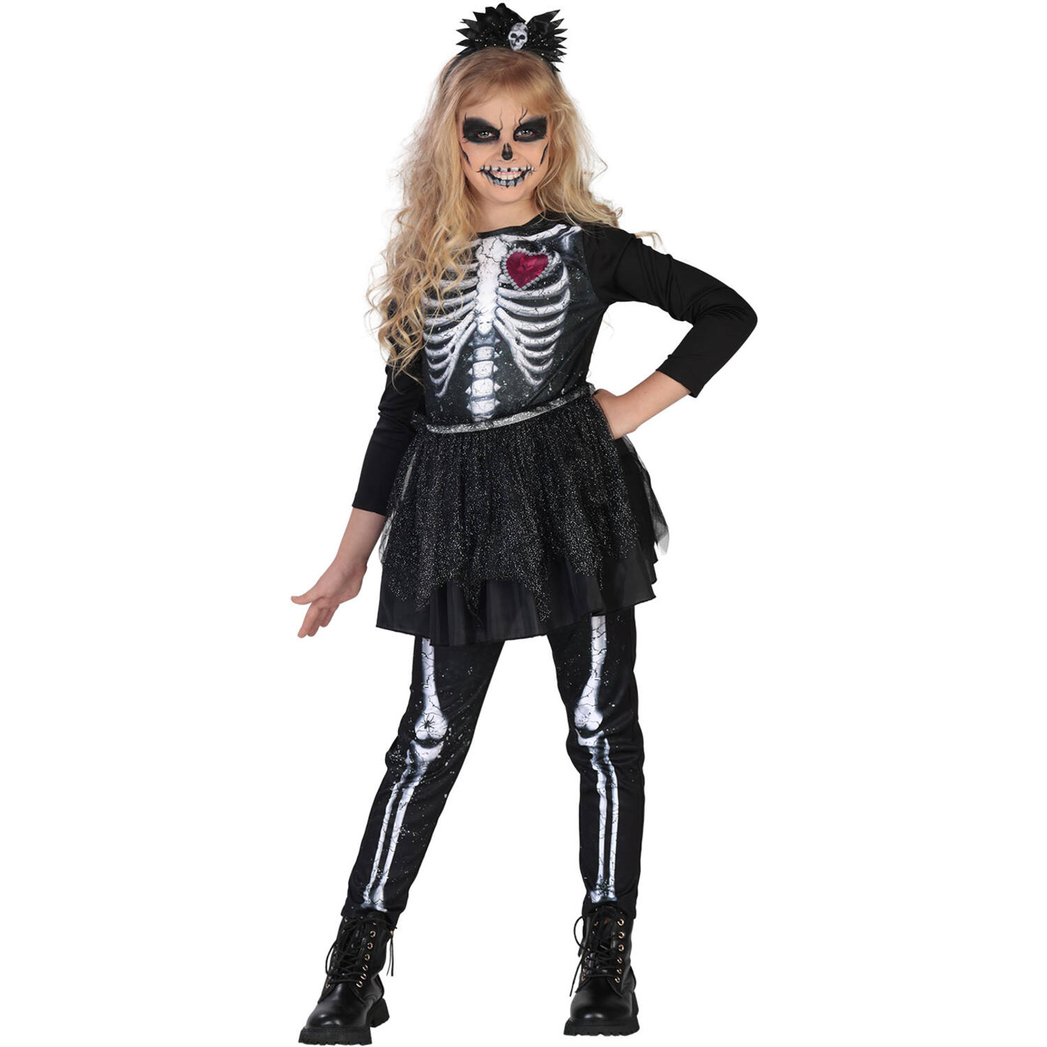 Child Costume Fashion Skelly Age 8 - 10 Years