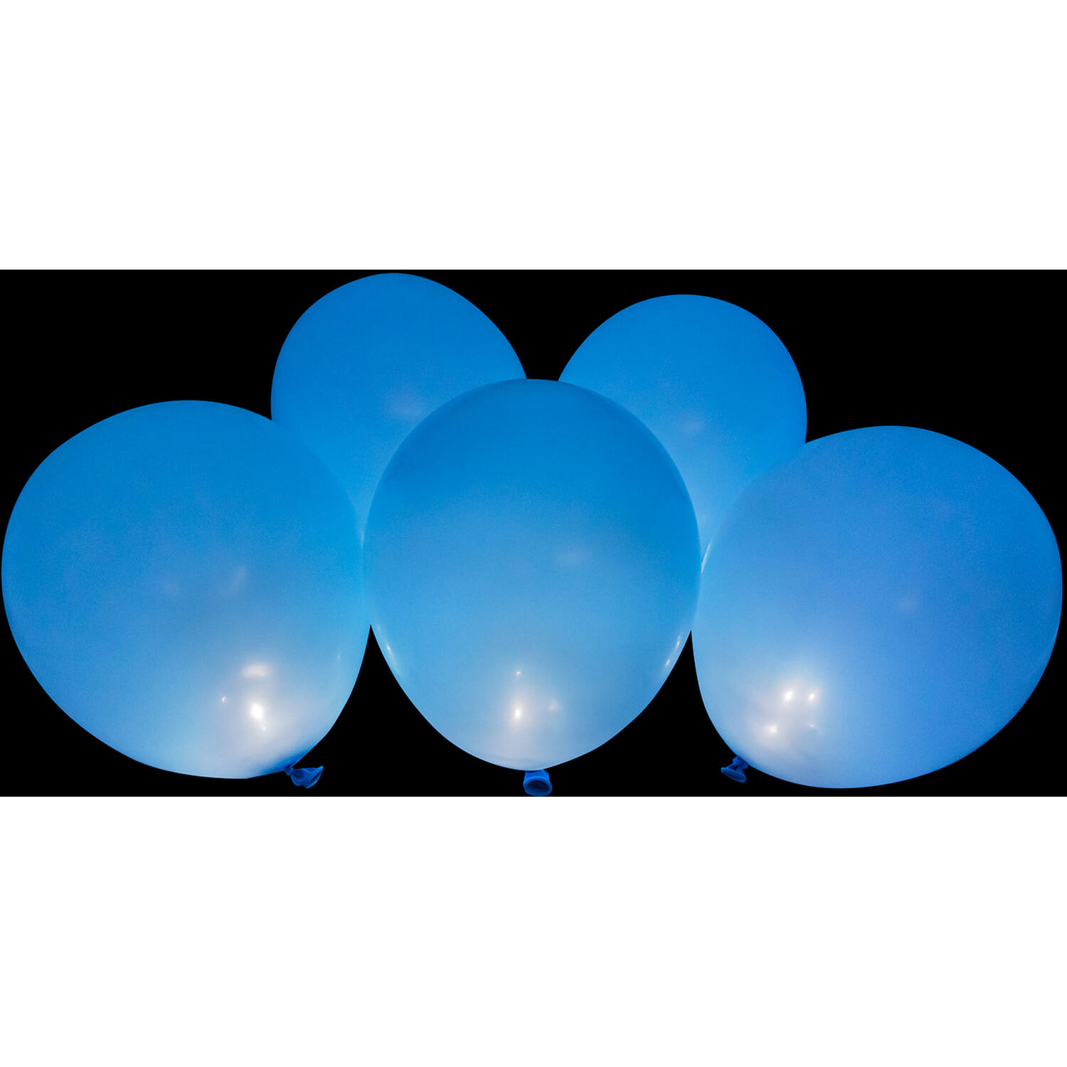 5 Latex Balloons LED Blue 27.5 / 11"