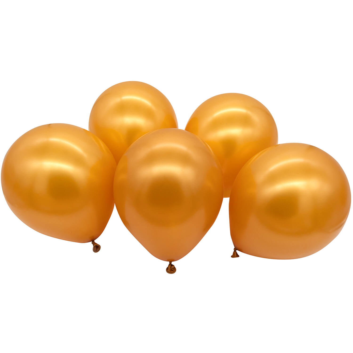 5 Latex Balloons LED Gold 27.5 cm / 11"