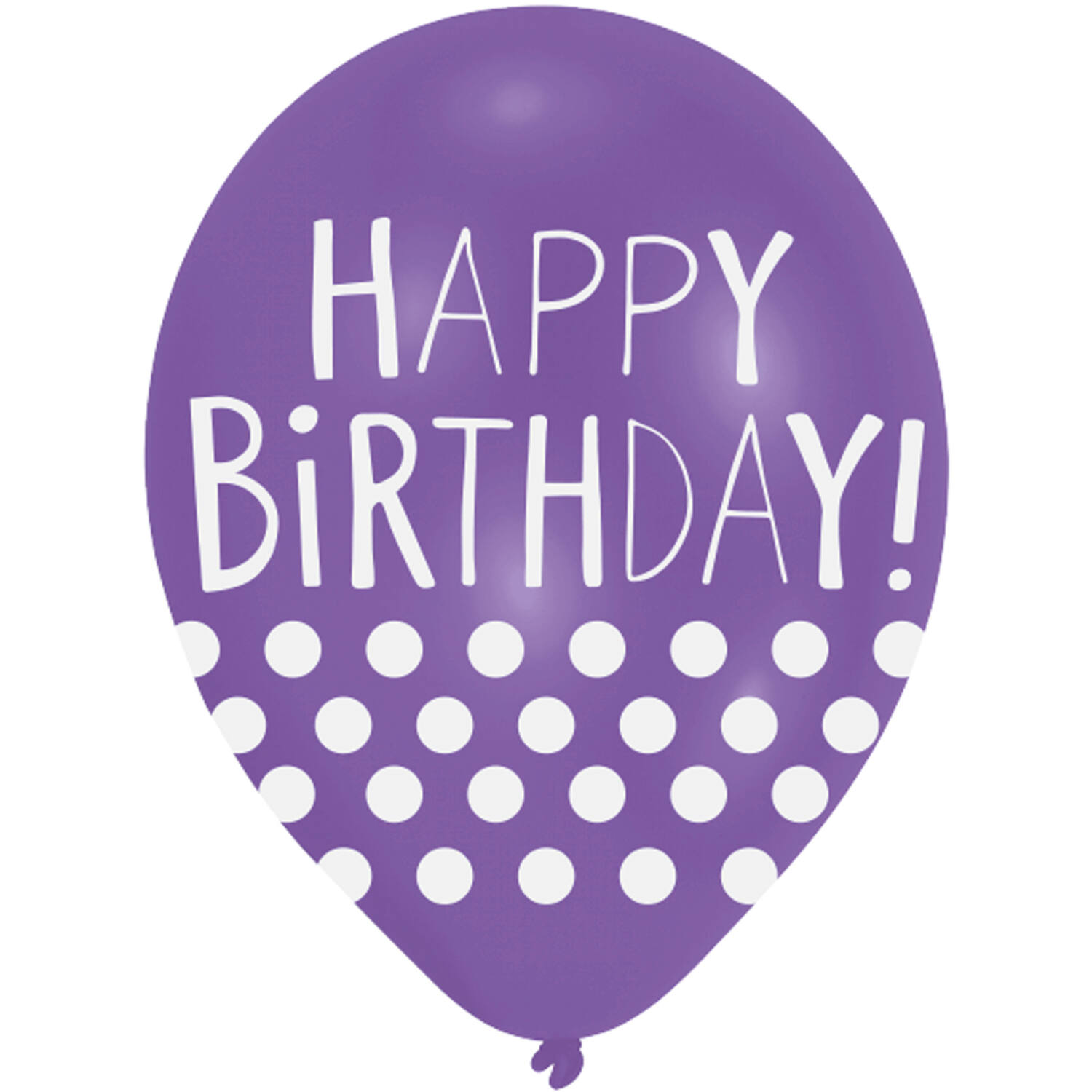 6 Latex Balloons Happy Birthday - Dots 27.5 cm / 11"